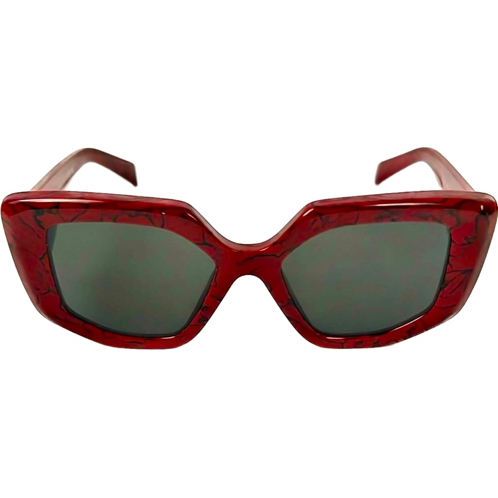 Prada Red Marble Cat Eye Symbole Sunglasses PR 14ZS - Picture 8 of 16